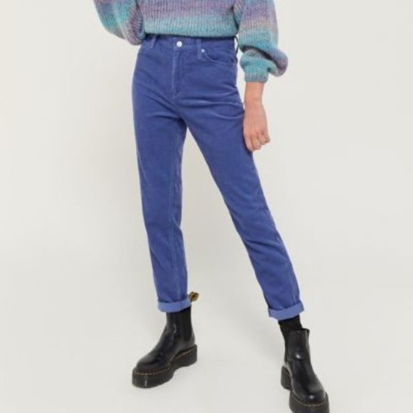 BDG Pants - BDG From Urban Outfitters Mom High Rise Blue Corduroy Pants - Size 27